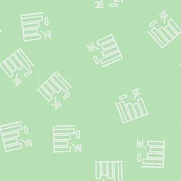 Infographic work process line seamless pattern 스톡 일러스트