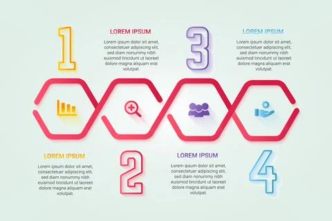 Infographic workflow process chart template for data visualization Stock Illustration