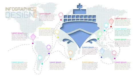 Infographic on world maps communication. Stock Illustration