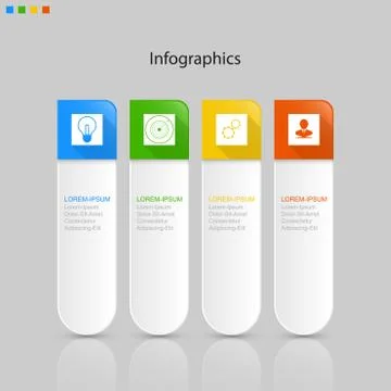 Infographics  4 elements ,step or process presentation timeline template Stock Illustration