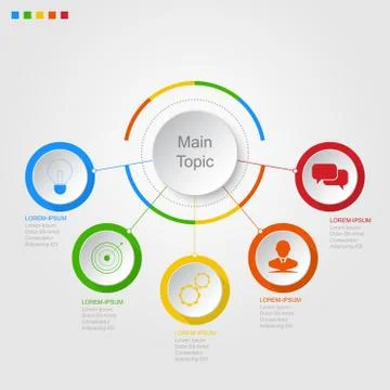 Infographics of 5 elements horizontal ,presentration timeline template step o 스톡 일러스트