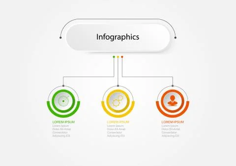 Infographics of 5 elements horizontal , presentration timeline template step  Stock Illustration