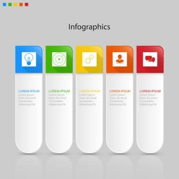 Infographics  5 elements ,step or process presentation timeline template 스톡 일러스트