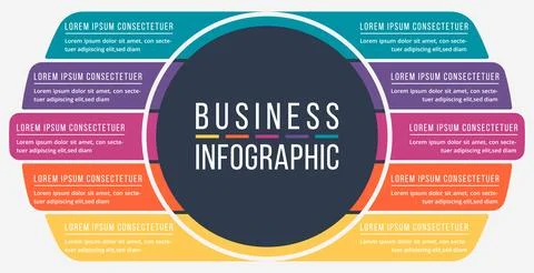 Infographics 5 Options comparison design template Illustration