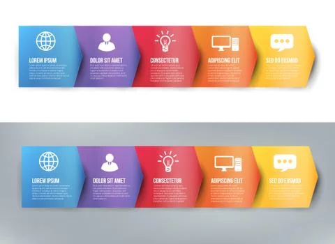 Infographics with 5 steps or options arrows vector Stock Illustration