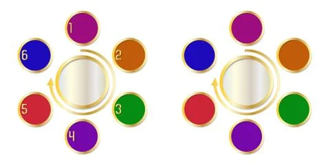 Infographics 6 options round Stock Illustration