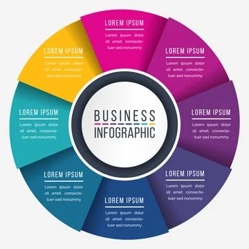 Infographics 8 options or steps design template for business information イラスト素材