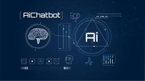 Infographics about the development and training of artificial intelligence. 스톡 일러스트