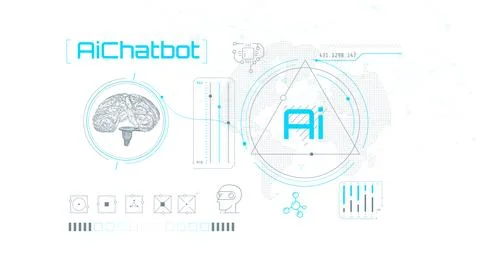 Infographics about the development and training of artificial intelligence. 스톡 일러스트
