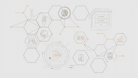 Infographics about fintech systems enabling secure digital transactions Stock Footage 330513464