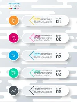 Infographics on abstract soft gray wave seamless background. Illustrazione stock