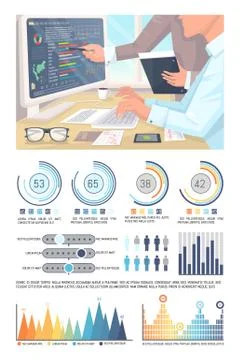 Infographics, Analyzed Data by Office Workers Stock Illustration