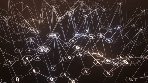 Infographics binary numbers rotation Stock Footage 193049236