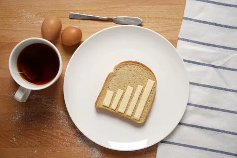 Infographics on the breakfast table Stock Photos