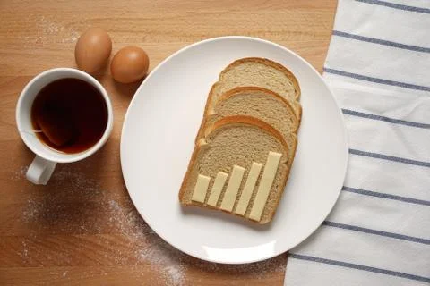 Infographics on the breakfast table Stock Photos