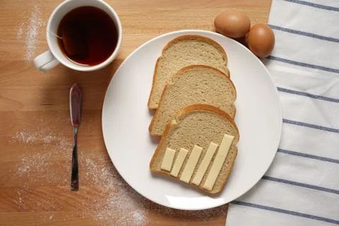 Infographics on the breakfast table Stock Photos