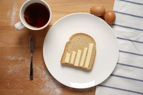 Infographics on the breakfast table Stock Photos