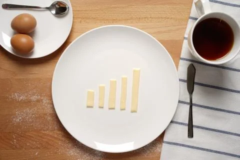 Infographics on the breakfast table Foto stock