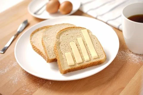 Infographics on the breakfast table Stock Photos
