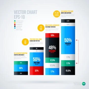 Infographics chart template on white background. EPS10 Stock Illustration