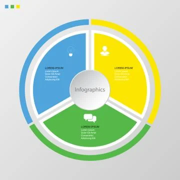 Infographics circle of 3 elements , presentation timeline template step optio イラスト素材