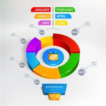 Infographics circle graph Vector illustration Stock Illustration