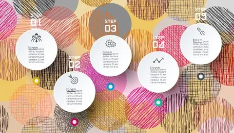 Infographics circle shape with abstract background. Stock Illustration