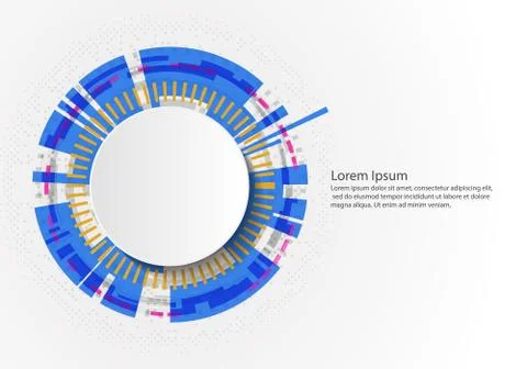 Infographics with circles technology on white backgraund. Can be used for wor Ilustración de archivo