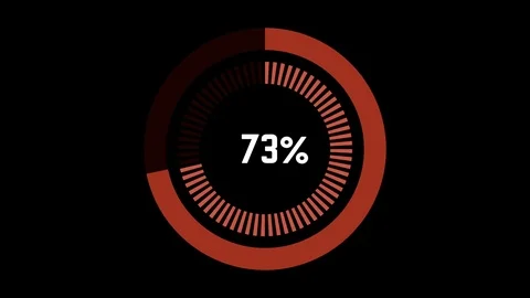 Infographics circular graph with 0 to 100 percentage increasing ORANGE Stock Footage 73744778