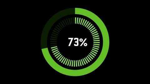Infographics circular graph with 0 to 100 percentage increasing green Stock Footage 73744873