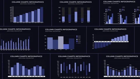 Infographics Column Charts After Effects stock