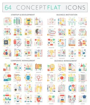 Infographics concept icons of startup development, business motivation Stock Illustration