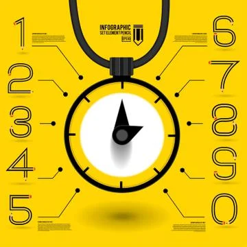 Infographics concept by number shape. Stock Illustration
