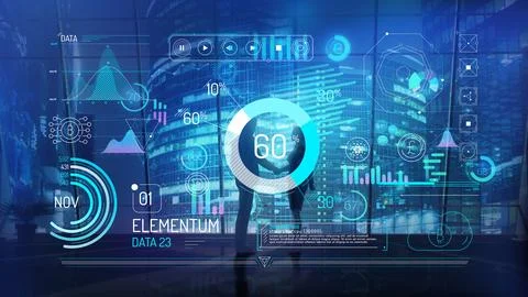 Infographics with cryptocurrency graphic elements, data, lines and numbers. Stock Illustration