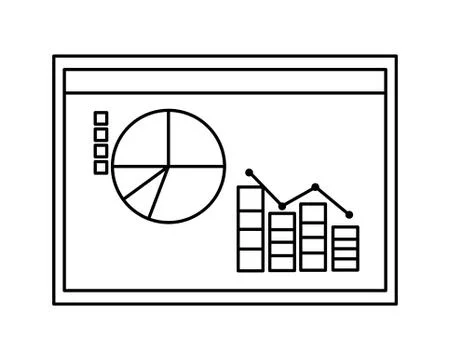 Infographics data chart black and white 库存插图