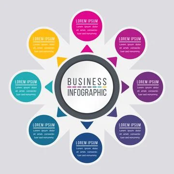 Infographics design 8 options or steps template イラスト素材