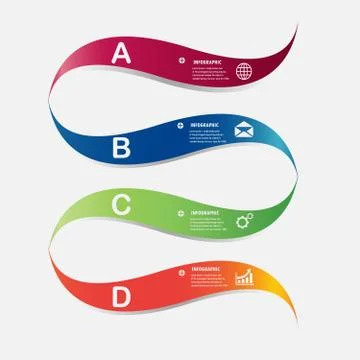 Infographics design element label or banner can be used for workflow layout n Stock Illustration