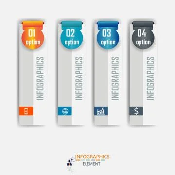 Infographics design element label or banner background. Stock Illustration