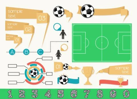 Infographics design elements for soccer themes Stock Illustration