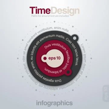 Infographics design elements template. time concept. round graph charts. Stock Illustration