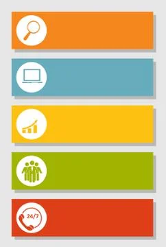 INFOGRAPHICS design flat elements with long shadows vector illus 스톡 일러스트