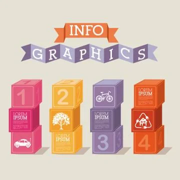 Infographics design over beige  background vector illustration Stock Illustration