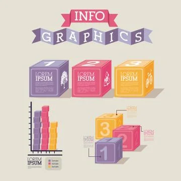Infographics design over beige background vector illustration Illustrazione stock
