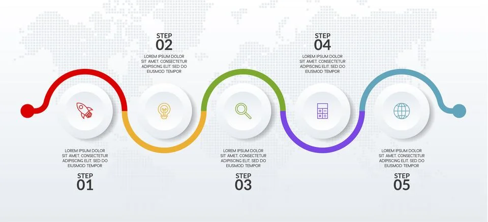 Infographics design template and icons with 5 options or 5 steps Stock Illustration