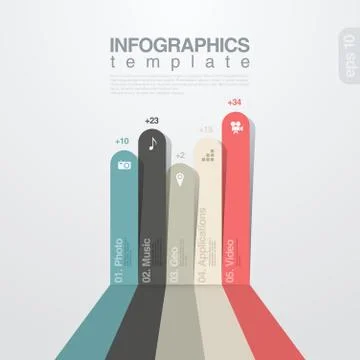 Infographics design template. colored lines graph. vector. editable. Stock-Illustration