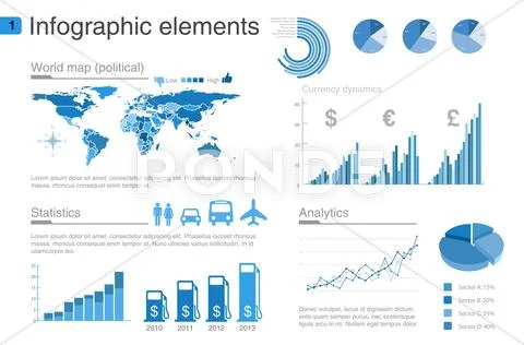 Infographics design template.graph, diagram, charts design elements. Stock Illustration