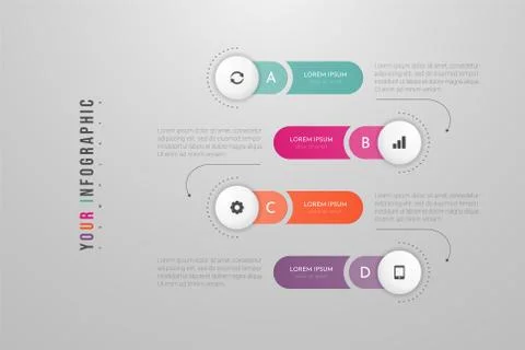 Infographics design vector and marketing icons can be used for workflow layout 库存插图