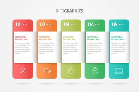 Infographics design vector. Business concept with steps or processes. Stock Illustration
