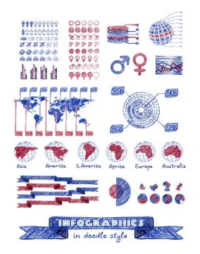 Infographics in doodle style Stock Illustration
