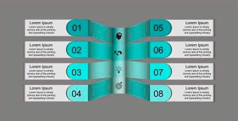 Infographics on eight steps Stock Illustration